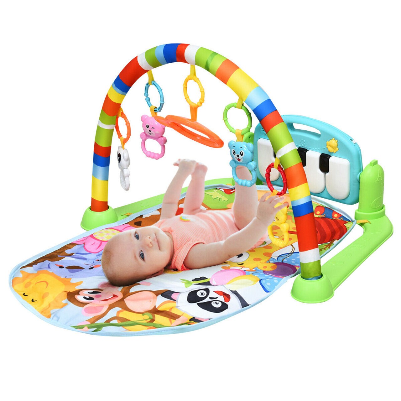 Gymax Baby Kick and Play Piano Gym Activity Play Mat for Sit Lay Down Infant Tummy Time